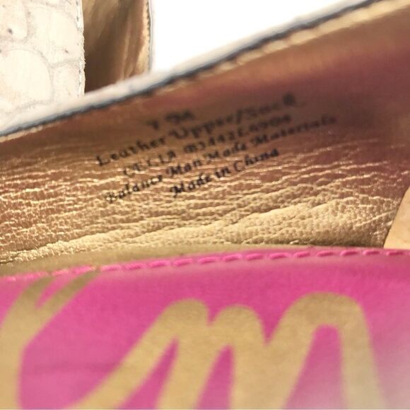 Sam Edelman CELIA Cream Snake Print Leather Pointed Toe High Heel Pumps Like New - Picture 15 of 15